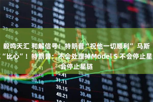 毅鸣天汇 和解信号！特朗普“祝他一切顺利” 马斯克“比心”！特朗普：不会处理掉Model S 不会停止星链